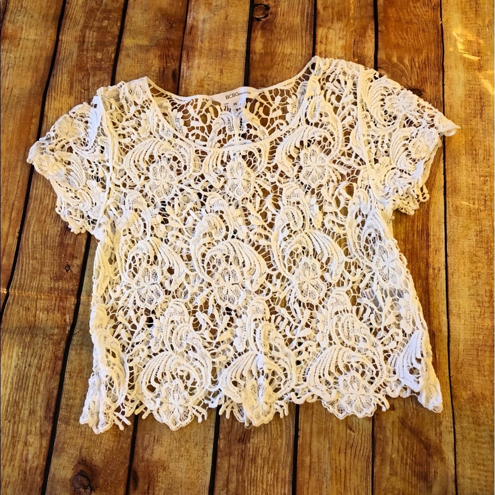 BCBGeneration Lace Crop Top